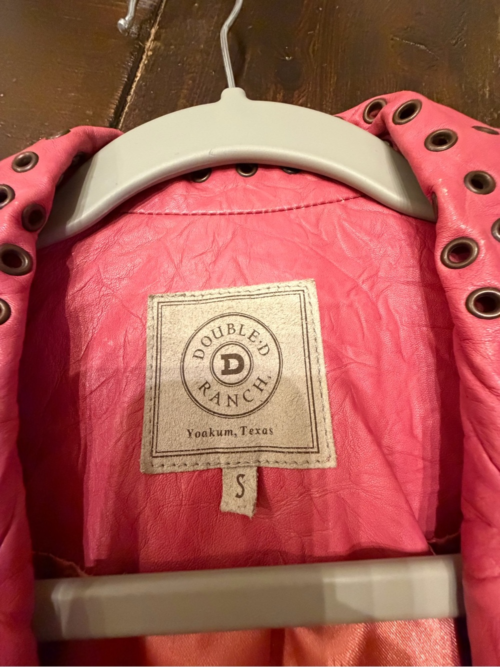 Double D Ranch Pink Embroidered Fringe Leather Jacket - Picture 10 of 11